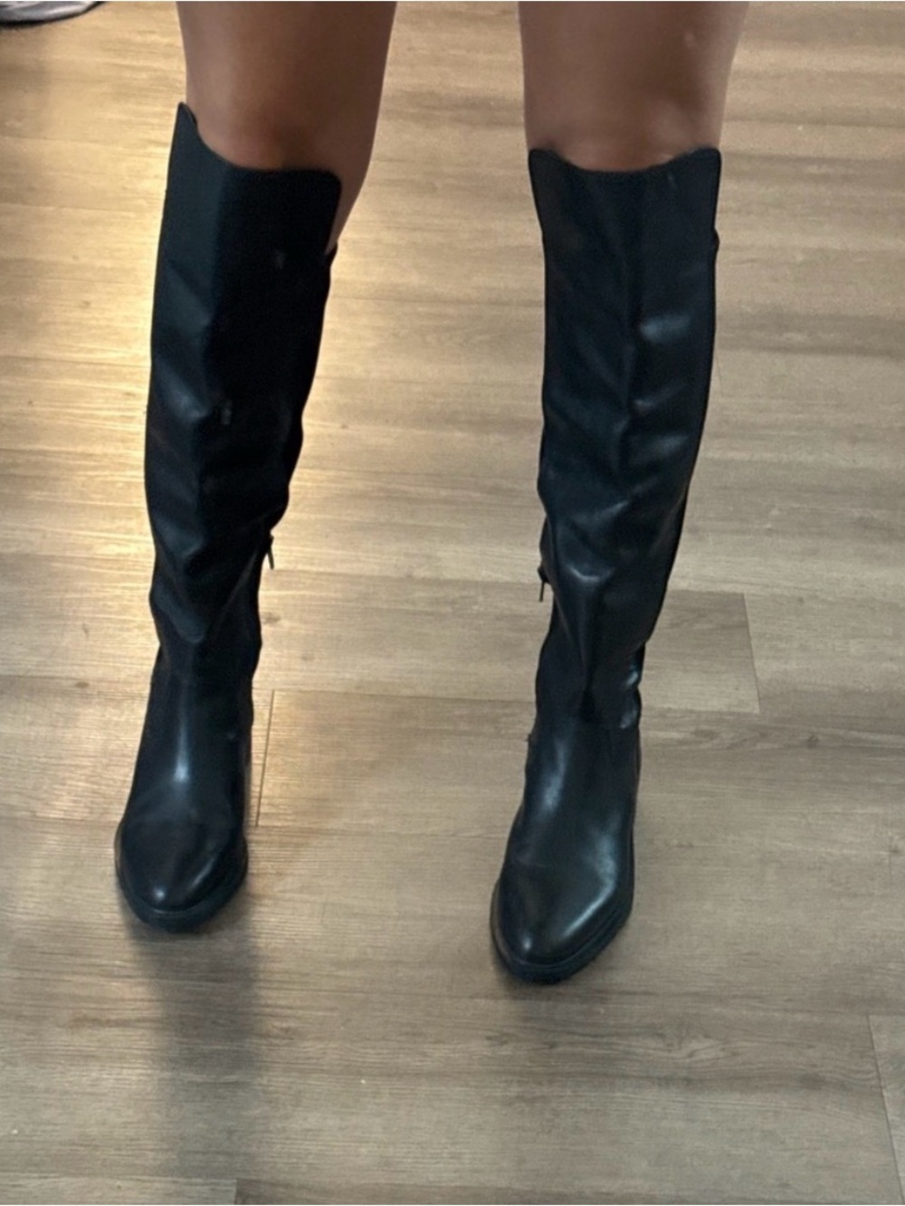 Sole Society Black Over-the-Knee Leather Boots